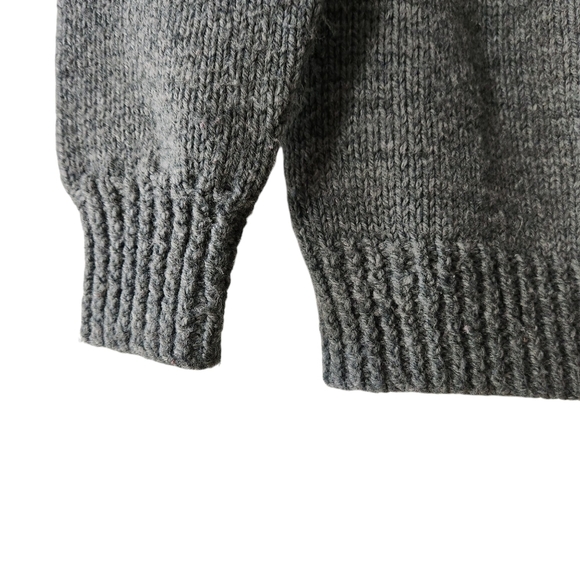 Vintage Handmade Fair Isle Sweater Women M-L Cottagecore Pullover 90s Gray Red - Picture 5 of 5